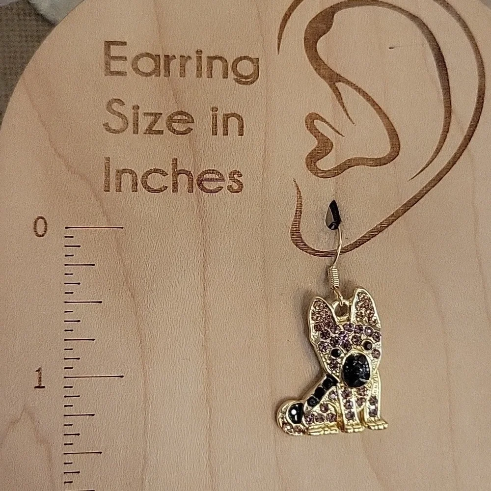 🔥LAST PAIR🔥 GERMAN SHEPARD SPARKLE DROP EARRINGS